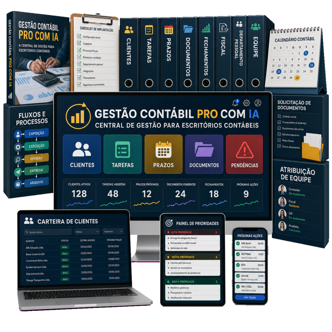 Mockup das centrais Claude Civil PRO em computador, notebook, tablet e celular.
