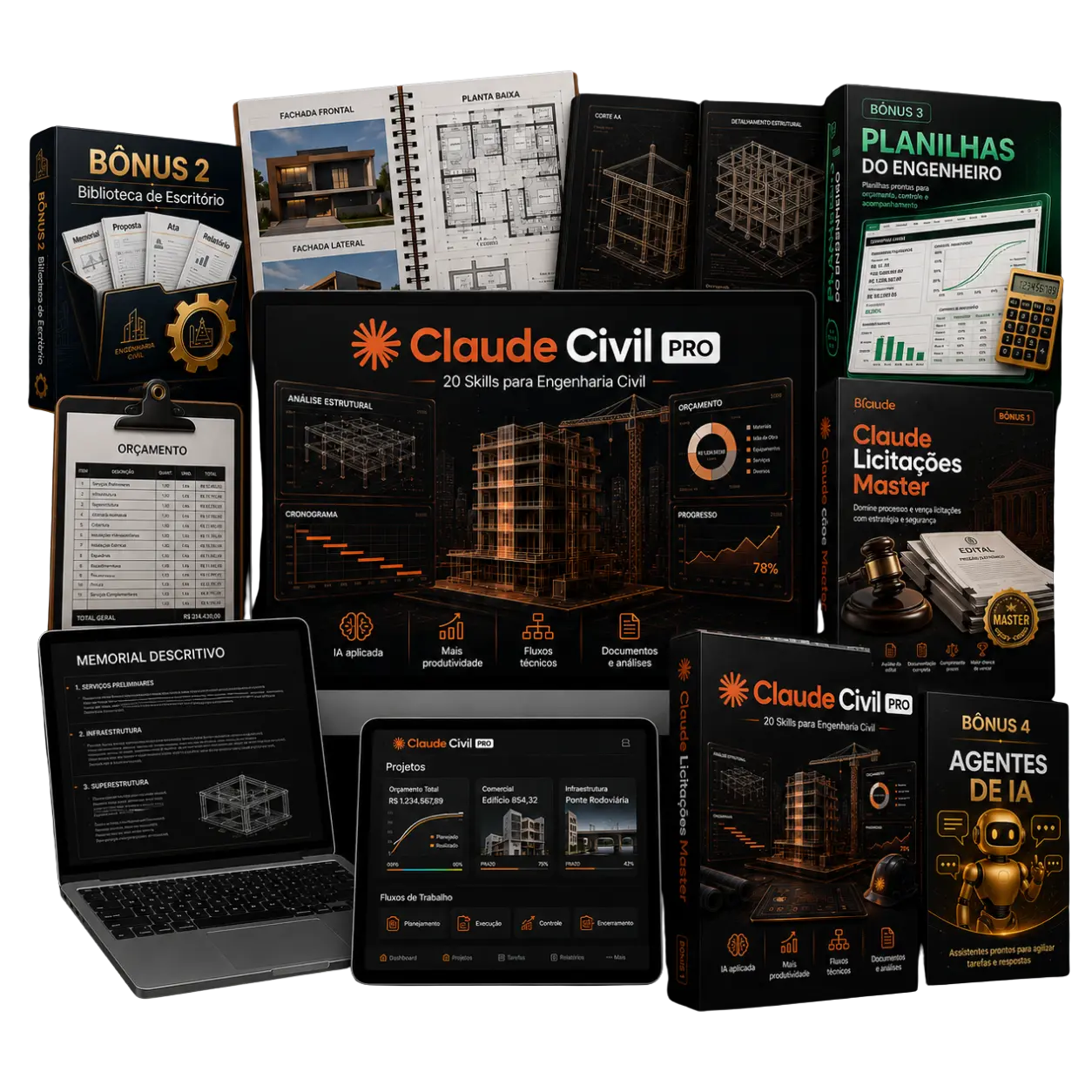 Mockup do Claude Civil PRO